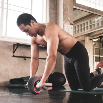 

Training Fitness Equipment Ab Roller Resistance Abdominal Wheel with Mat Core Exerciser Equipments Gym Training