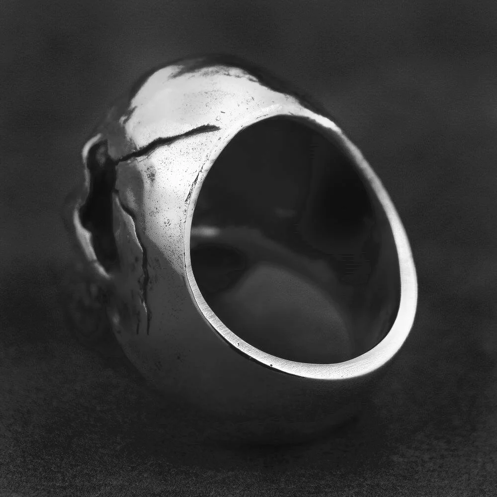 Human Cranium Rings Heavy Gothic Men's Skull 316L Stainless Steel Biker Ring Punk Jewelry