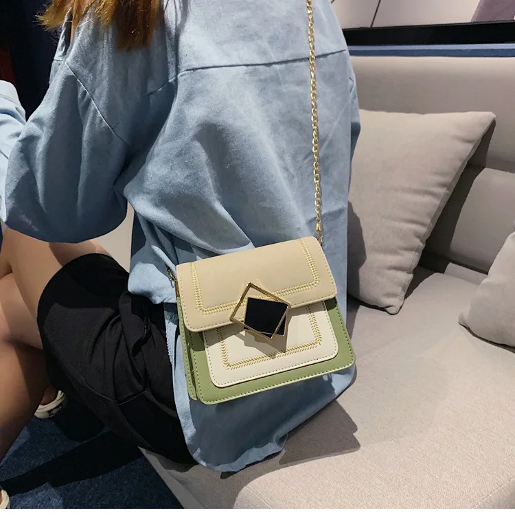 Сумка Newhotstacy 091019 маленькая квадратная сумка на одно плечо Наклонная Сумка на плечо с цепью сумка