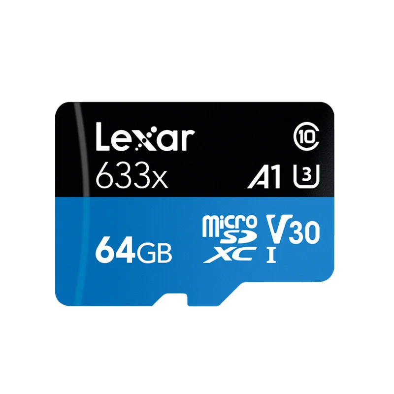 Оригинальная карта памяти Lexar Class 10 A1 256 ГБ 128 Гб 64 Гб SDXC V30 U3 32 Гб SDHC V10 U1 Lexar 633x Micro SD карта Flash Microsd - Capacity: 64GB-Adapter