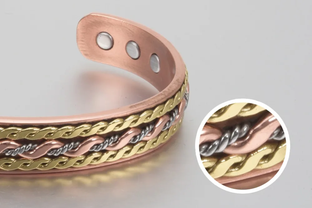 Copper Magnetic Energy Therapy Bracelet Cuff for Men or Women Sadoun.com
