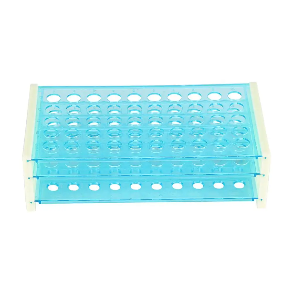 Plastic 50 Holes 13mm Centrifugal Test Tube Holder Test Tubing Rack Holder Laboratory School Supply Lab Equipment