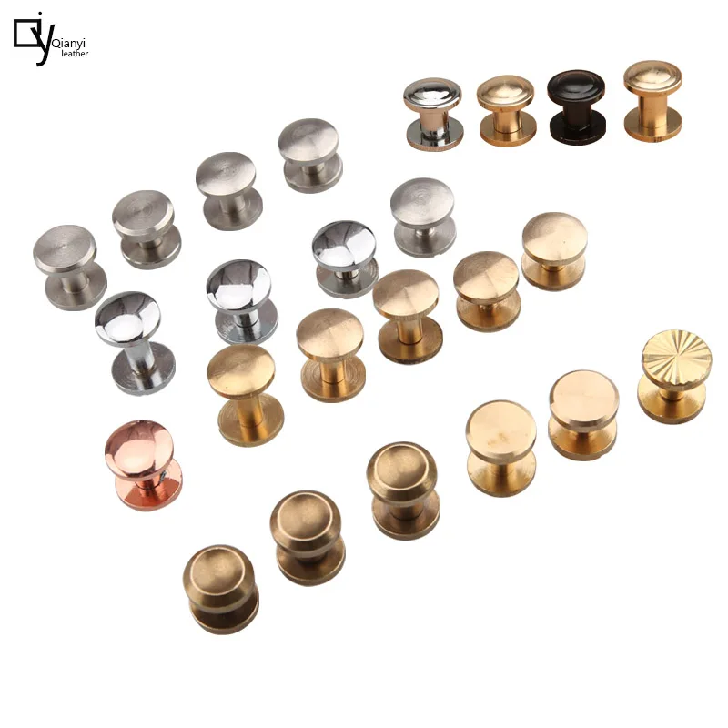 Belt Metal Craft Screws Dual Screw Buckle Pure Copper Brass stainless steel DIY Leather luggage Accessories