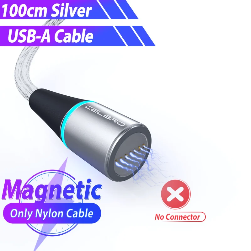 5А Магнитный Micro Usb type C кабель быстрая супер зарядка магнит зарядное устройство Usbc для huawei mate 30 P30 mate pad Pro samsung Note 10 Plus - Цвет: Only Silver Cable