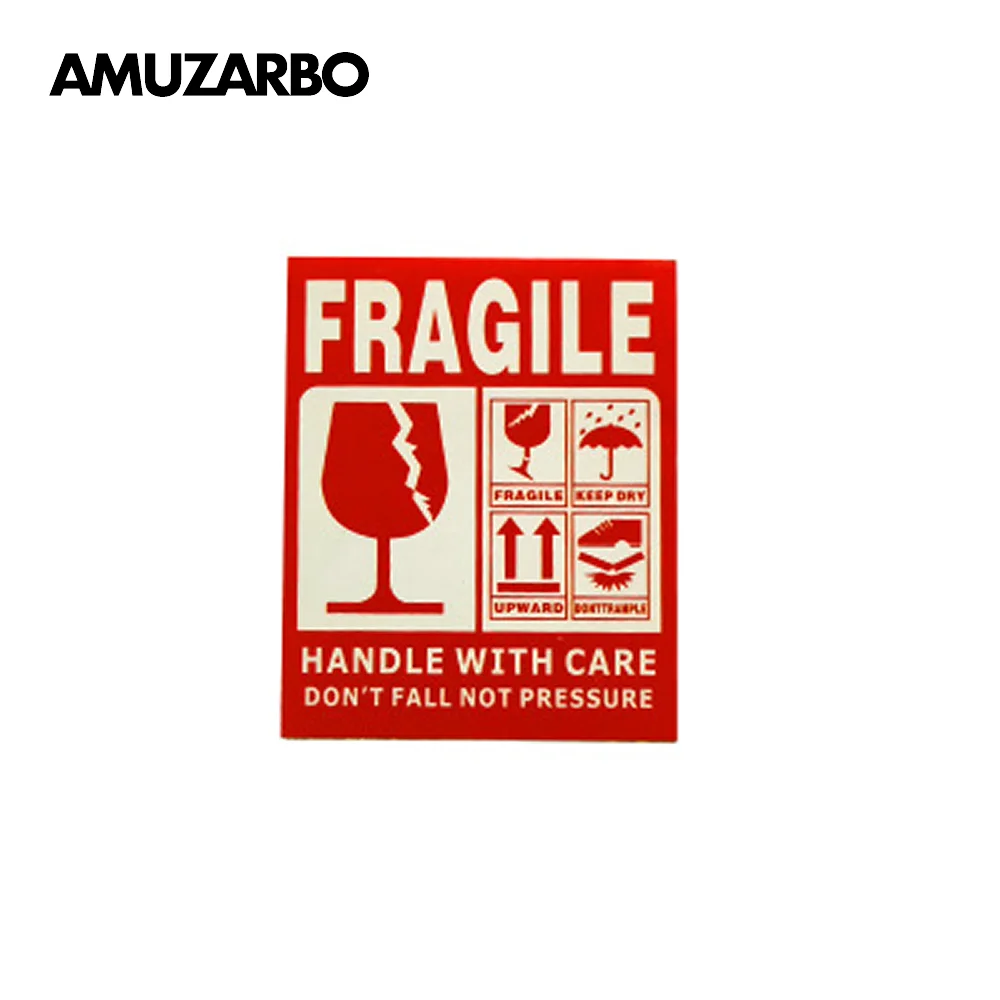 25pcs Pack Fragile Warning Sticker Red Express Label Upward And Handle With Care Keep Dry For Mail Sending Moving Warehouse Assorted Stickers Aliexpress