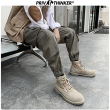 Privathinker мужские осенние шаровары с карманами в стиле хип-хоп, мужские s модные корейские брюки карго, мужские свободные большие размеры 5XL джоггеры одежда