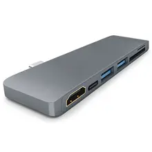 USB-C алюминиевый 4K USB C концентратор HDMI Тип C концентратор 3,0 сплиттер адаптер TF Micro-SD кард-ридер для imac для Macbook pro