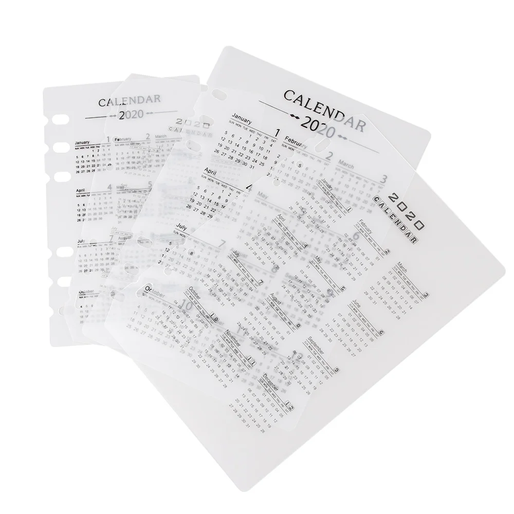 1Pc PP Calendar A5/A6 Loose-leaf 6 Holes Binder Index Divider Separator Stationery For Planner Organizer Notebooks