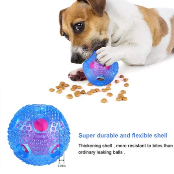 

Interactive Dog Ball Slow food Puzzle Pet Toy Cat Puppy Elasticity Teeth Chew Toys Leak Food Treat boredom Teeth Cleaning Balls