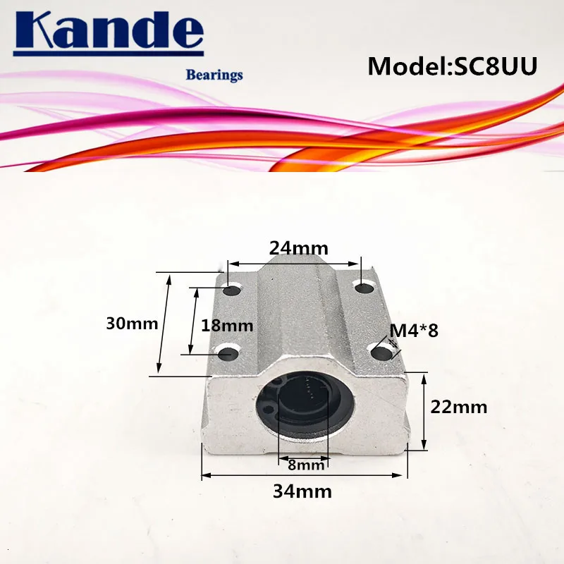 Kande подшипники 2 шт. SC8UU SC8 UU линейный motion Шариковые Блок втулки для 8 мм SC8 SC