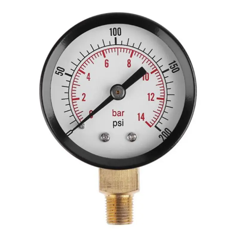 Аквариумный манометр для воды, 0-14Bar 0-200 Psi, нижнее Крепление 1/" NPT