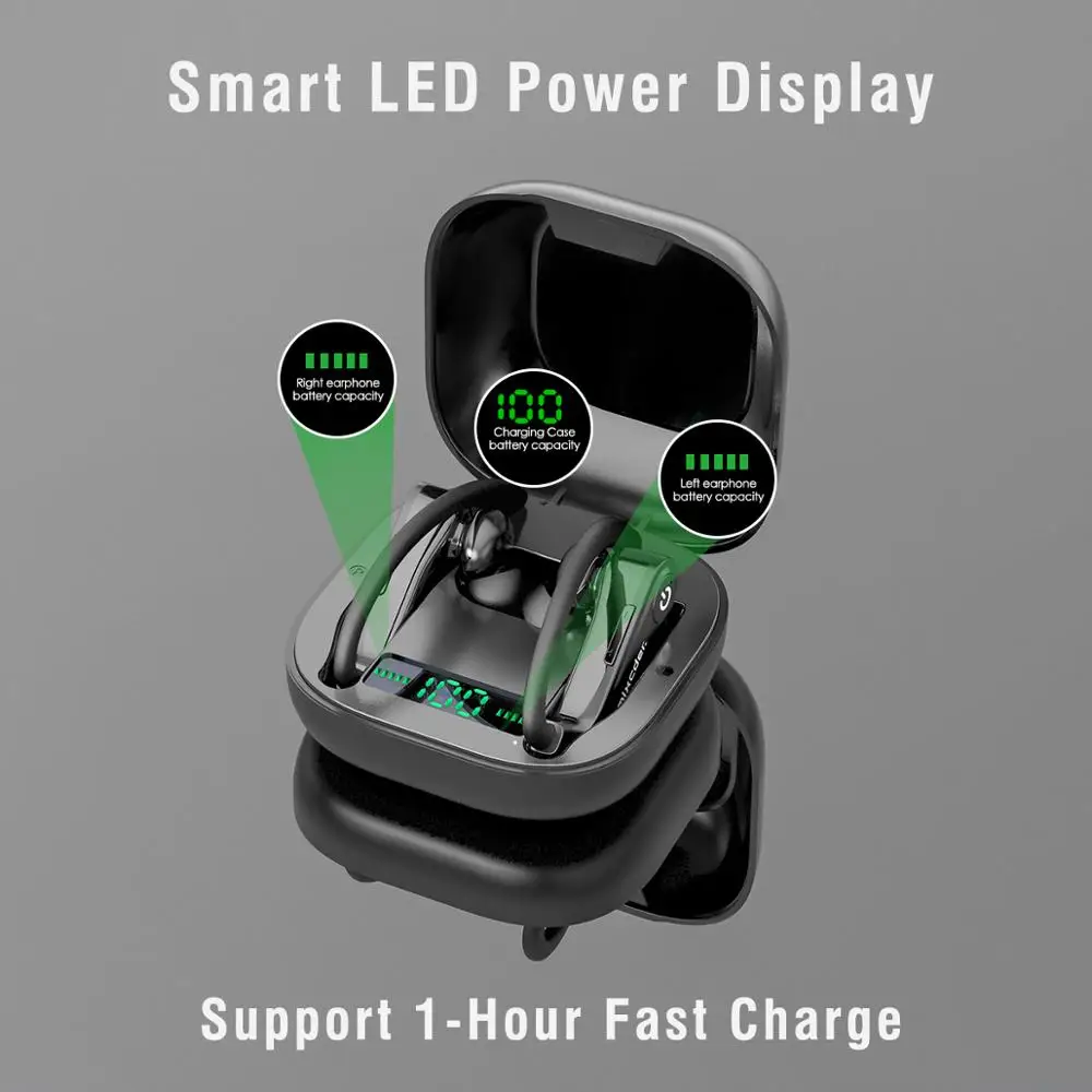 Mixcder T2 Wireless Earphones Bluetooth Earbuds TWS Sports True Wireless Headphones With Microphone Earhook Bluetooth 5.0 Bass