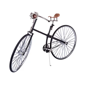 

Classic Old Fashioned Metal DIY Assembly Bicycle Model Simulated Bike Model Home Room Office Decor - FS-0166 Black