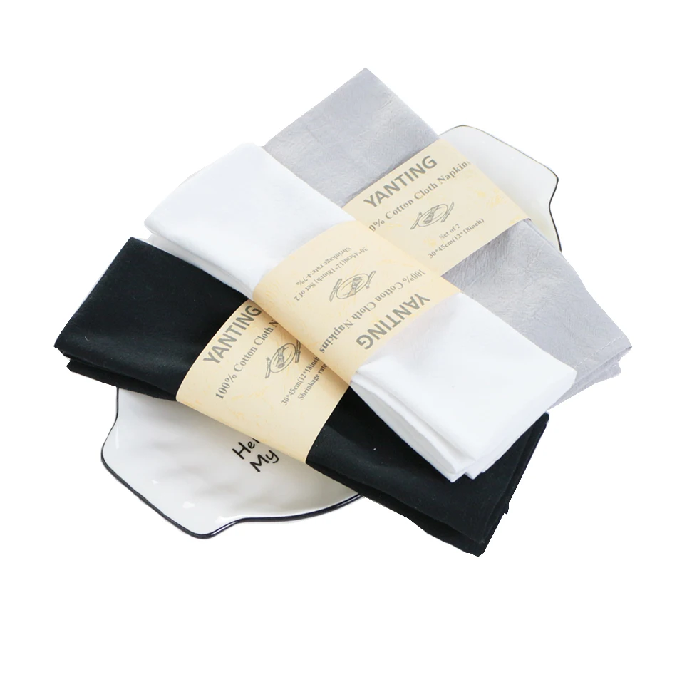 Cotton Napkins Set of 2 100% Cotton Fabric Dinner Table Cloth Napkins Soft Comfortable Reusable Family Kitchen Rustic Weddings Party Decoration