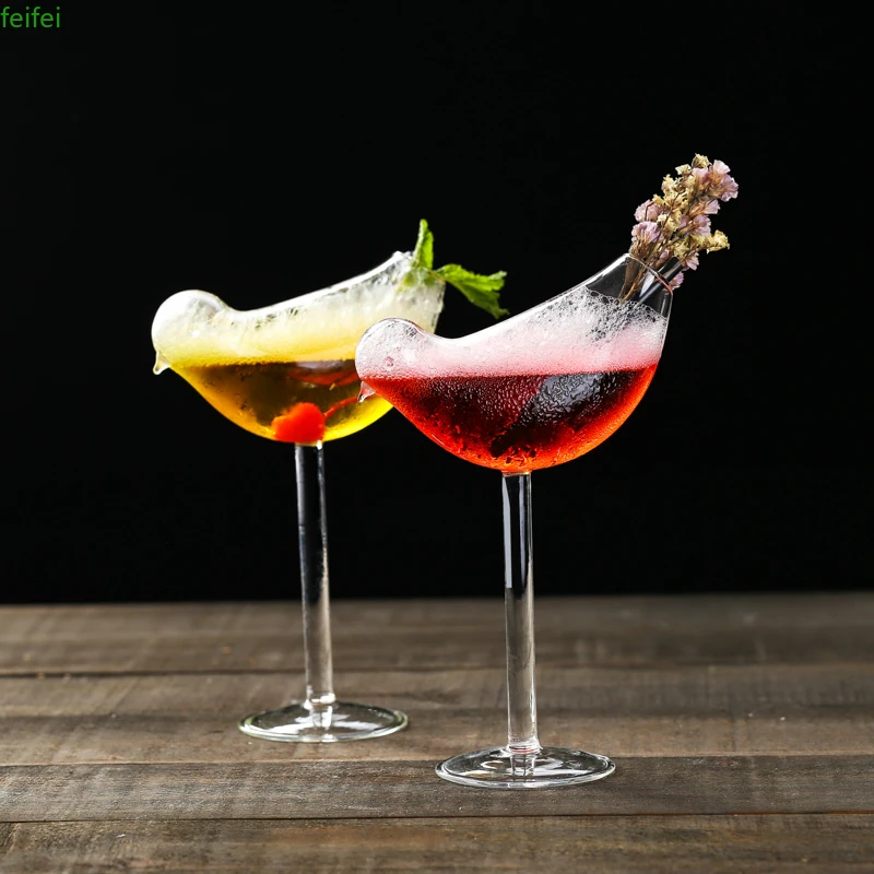 water bottle coffee Online red shop creative bird glass wine cup bar smoked molecule Cocktail Cup personality high foot | Дом и сад