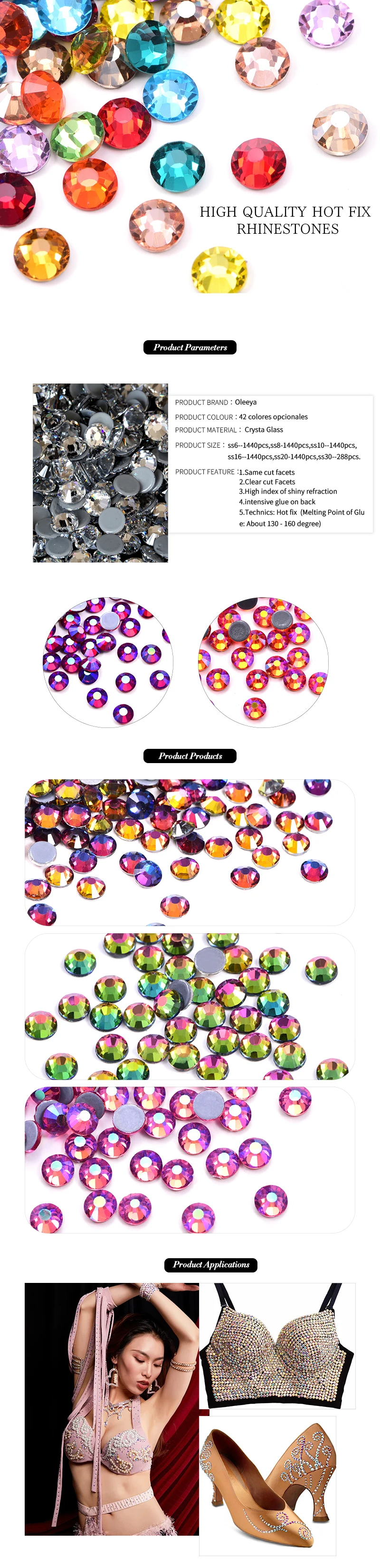 Oleeya factory A4 hot fix rhinestones