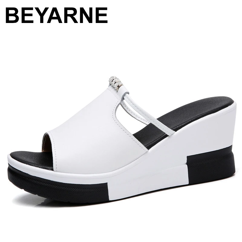 BEYARNESummer/женские тапочки сандалии обувь без шнуровки с открытым носком Вьетнамки