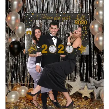 

2020 Happy New Year Photo Frame Hand-held Photo Props New Year's Day Eve Holiday Decoration Supplies