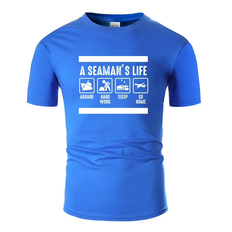 Men-Blue Принт супер моряк жизнь капитан nautic океан море футболка винтажная одежда футболка Harajuku большой размер S~ 5xl - Цвет: Men-Blue