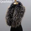 2022 New Style Faux Fur Collar 100% High Quality Fur Scarf Super Luxury Fashion Women Men Collar Jackets Hood Shawl Wraps ZH04 ► Photo 2/6