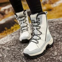 Г. Модная зимняя обувь женские ботинки зимние сапоги до середины икры женские удобные ботинки на шнуровке, Нескользящие резиновые сапоги для улицы SH10172