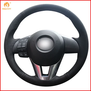 

MEWANT Black Suede Car Steering Wheel Cover for Mazda 3 Axela 2013-2016 Mazda 6 Atenza 2014-2017 Mazda 2 2015-2017 Accessories