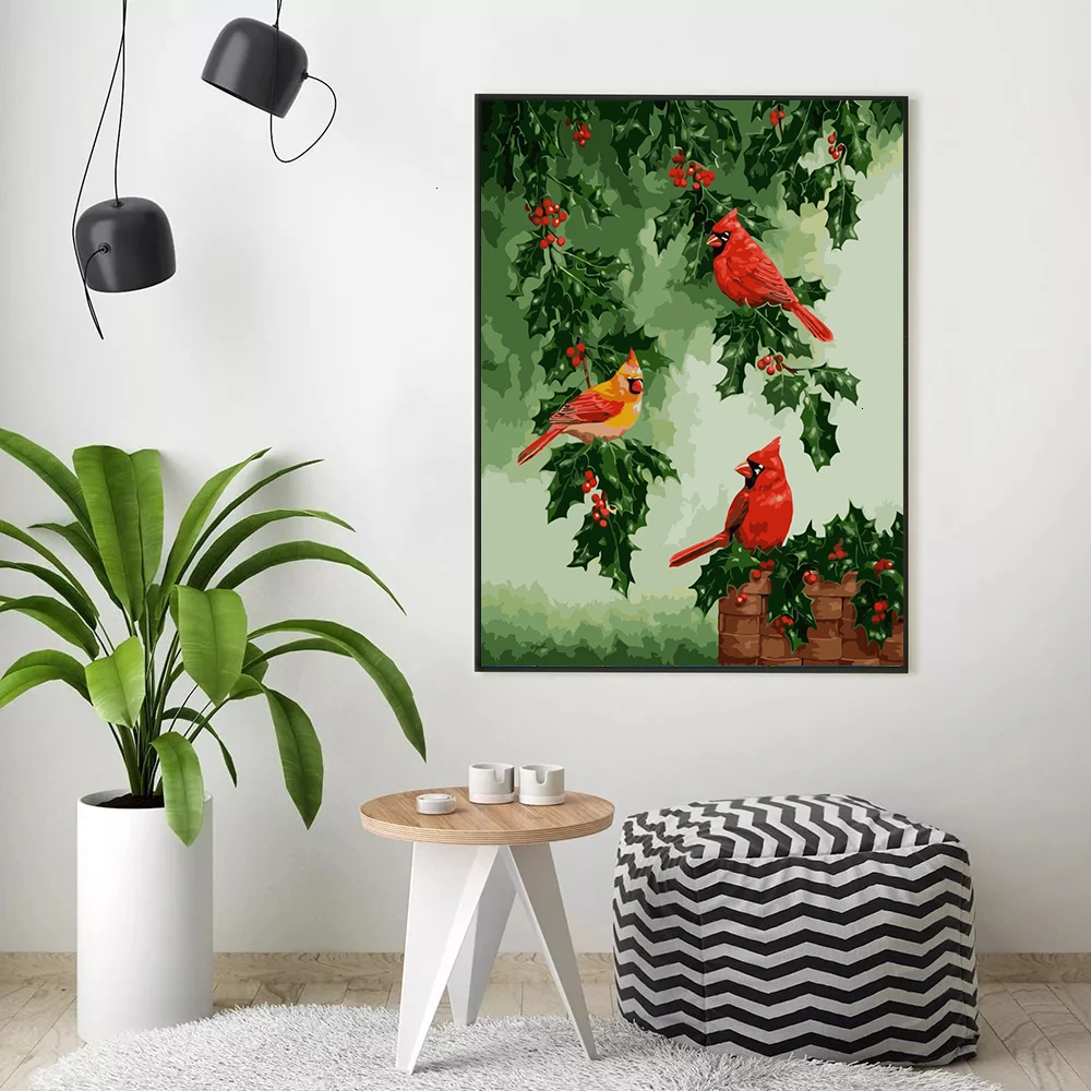 HUACAN Painting By Numbers Animals Kit Acrylic Paint On Canvas Wall Art Picture Hand Painted Bird For Home Decor DIY Gift