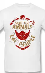 Hannibal футболка с принтом «животные едят людей» Футболка мужская повседневная футболка с короткими рукавами из 100 хлопка