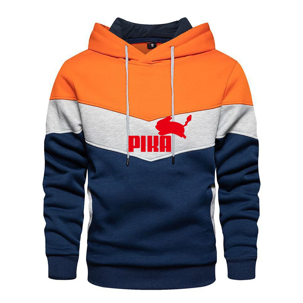 New Lovely Pokemon hoodie Anime Pika Men Hoodies Loose Couple Sweatshirt High Quality Patchwork Print Fall/Winter Sweatshirt