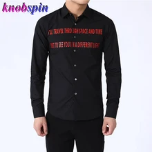 Европейская мода рубашка с длинными рукавами мужские Брендовые с буквенным принтом Chemise homme повседневные тонкие мужские рубашки больших размеров высокого качества