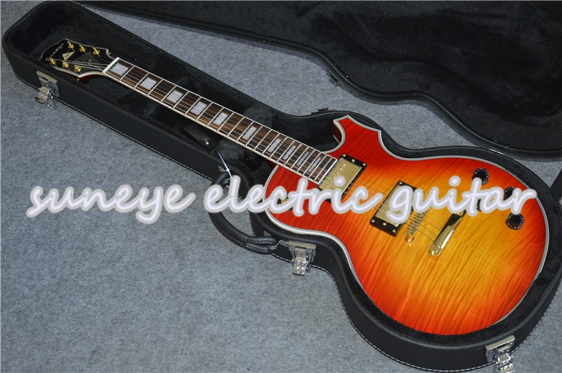 

Suneye Cherry Custom Electric Guitar Tiger Grain Finish Guitarra Electrica Left Handed Guitar Available With Case