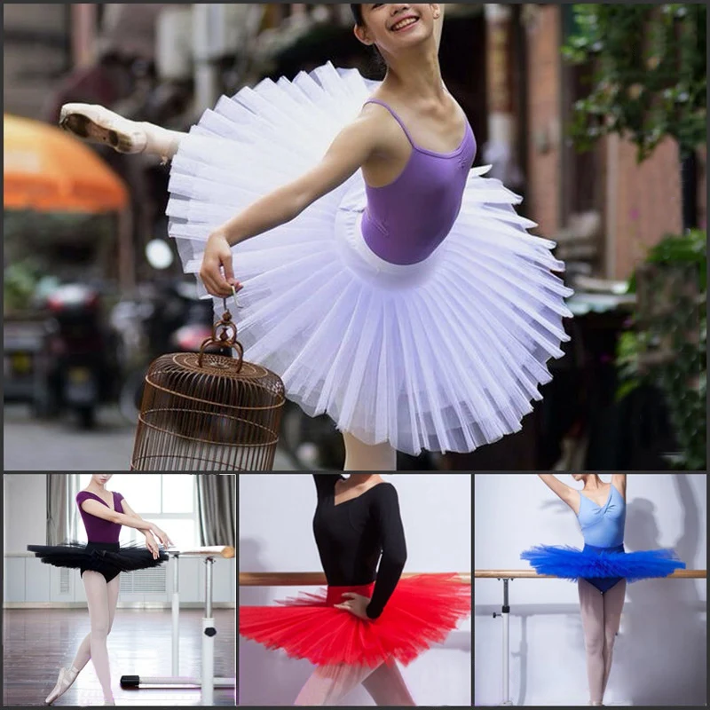 

Professional Ballet Tutus Adult Child Stiff Pancake Half Ballet Tutu Girls Practice Tutu Skirts Kids White Platter Tutu