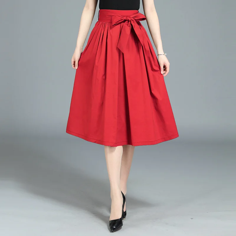 

2019 Early Autumn New Style High-waisted Pleated Skirt Mid-length A- line Skirt Big Skirt Children Autumn Puffy Long Skirts Skir