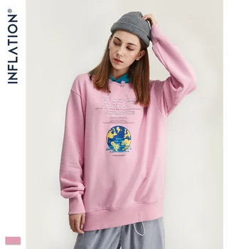 

INFLATION 2019 Autumn Men Hip Hop Hoodie Sudaderas Para Hombre Mens Pink Hoodies Street Wear Cotton Terry Women Hoodies 9684W