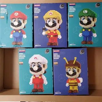 

New Balody Mini Blocks Cute Cartoon Luigi Building Bricks Toys for Children Present Valentine Fun Gifts Mario Girls Juguetes