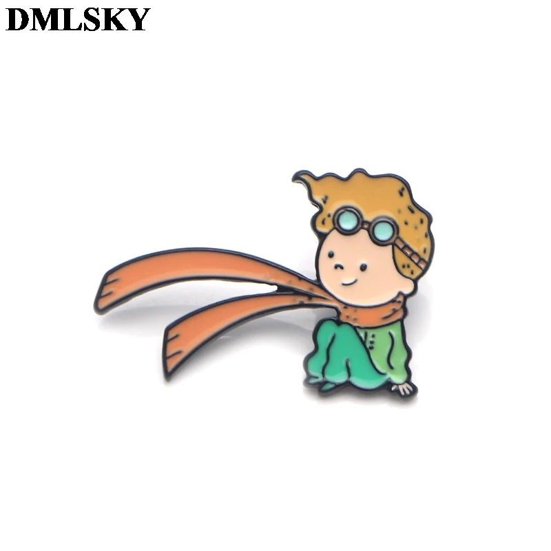 DMLSKY Маленький принц Милая брошь мультфильм эмаль булавки для одежды брошь для рюкзака личности булавка ювелирные изделия M2863