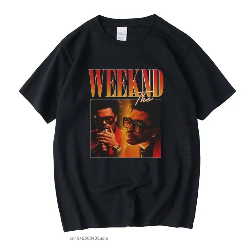 Винтажная черная футболка унисекс The Weeknd мужские футболки ретро Графические