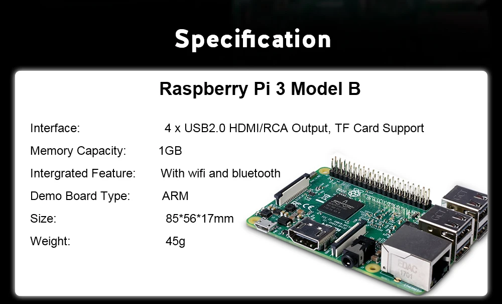 Осьминог Raspberry Pi 3 Model B V1.2 макетная плата комплект с wifi+ блок питания для камеры для Ender 3 3d принтер мониторинга