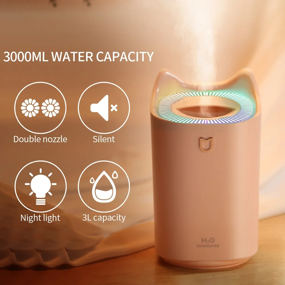 

obecilc Electric Humidifier Essential Aroma Oil Diffuser Ultrasonic Air Purifier Humidifier USB Mini Mist Maker with LED Light