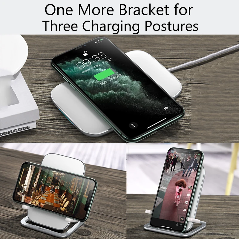 Беспроводное зарядное устройство Baseus 15 Вт Qi для iPhone 11 Pro X XS Samsung S20 S10 S9 S8 быстрая