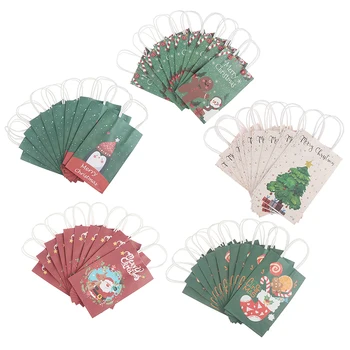 

10pcs craft Paper Bags Merry Christmas Snowman Cookie Candy Packing Gift Bags Xmas Decoration Party Favor Stand Bags