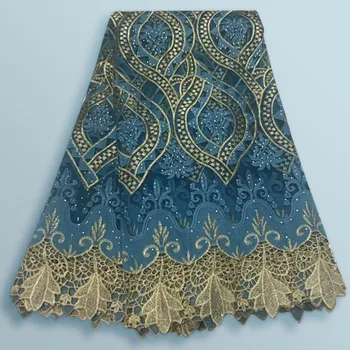 

Latest Tulle Lace Fabric High Quality Europe And American Fashion Fabric With Beads Stone French lace Fabrics 01