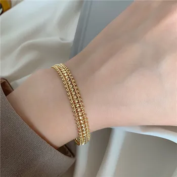 

Fashion Simple Stainless Steel Star Hollow Gold Bracelet for Woman Korean New Style Cuff Bracelet Party Jewelry Accessories Gift