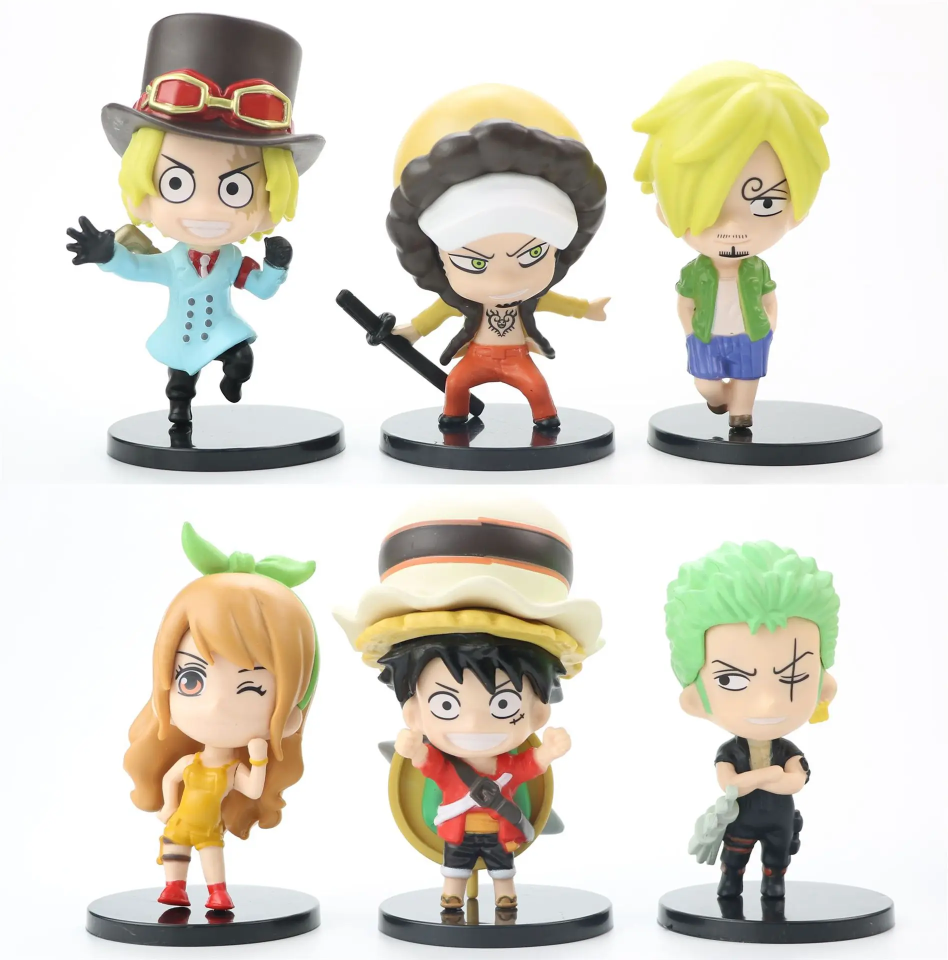 6 шт./компл. цельная экшн-фигурка Sabo Luffy Vinsmoke Sanji Roronoa Zoro Nami модель Кукла игрушки