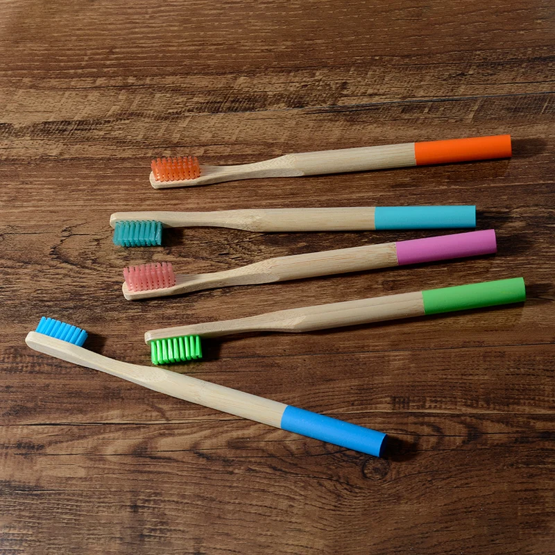 1 pc Eco vriendelijke Bamboe Tandenborstel Medium Haren Biologisch Afbreekbaar PlasticFree Oral Care Volwassenen Tandenborstel Eco Bamboe Handvat Borstel