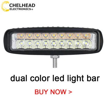 

led automotivo work light bar driving dual color working lamp 18w combo beam foco led 12v tractor luz led coche