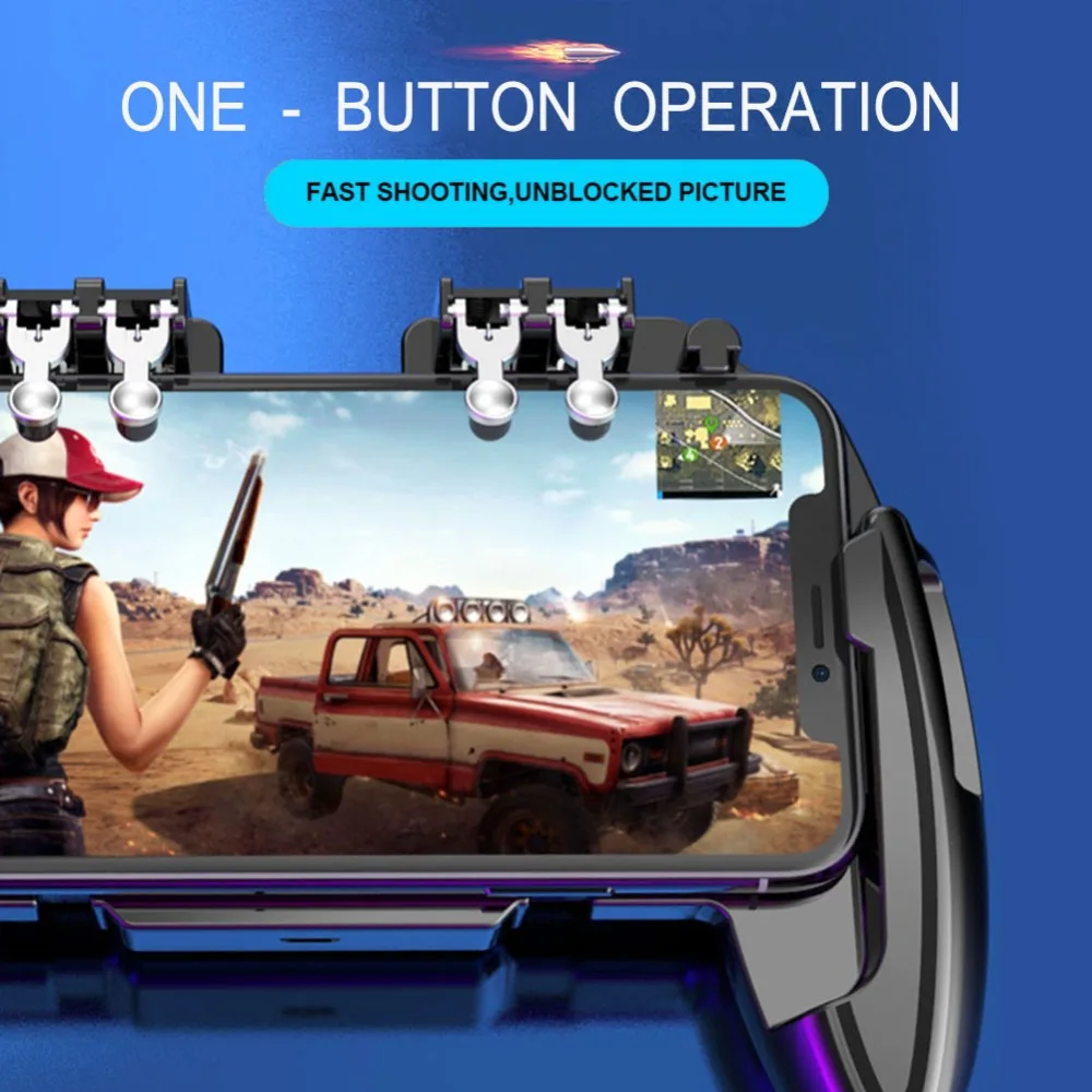 Игровой контроллер для MEMO игра для мобильного телефона ручка для PUBG шесть пальцев все-в-одном мобильный контроллер игровой геймпад L1 R1 триггер