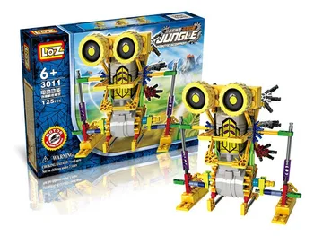 

[Funny] DIY 125pcs jungle kangaroo electric wall-e robot pet blocks assembly robot education learn toy Action model kids gift