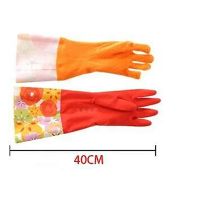 Kitchen Rubber Cleaning Gloves with Warm Lining Household Thickening PU Waterproof Dishwashing Latex Glove Large Apr10 (4)