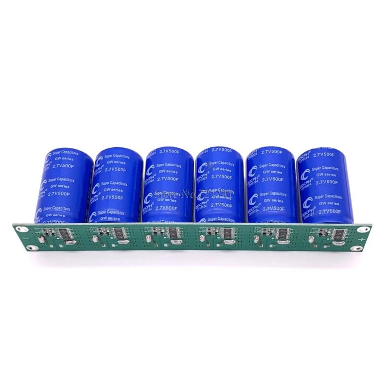 Super Farad Capacitor 16V 83F 6PCS 2.7V 500F Flat Angle Electrolytic Capacitor with Protection Board Single Row Ultracapacitor